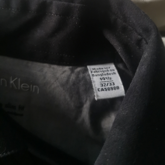 Calvin Klein Extreme Slim Fit Dress Shirt Black 14.5 32/33 Small - Picture 5 of 7